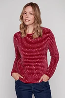 Chenille speckled sweater