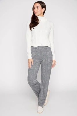 Boot leg plaid melange pant