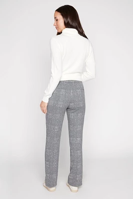 Boot leg plaid melange pant