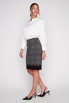 Jacquard knit straight skirt