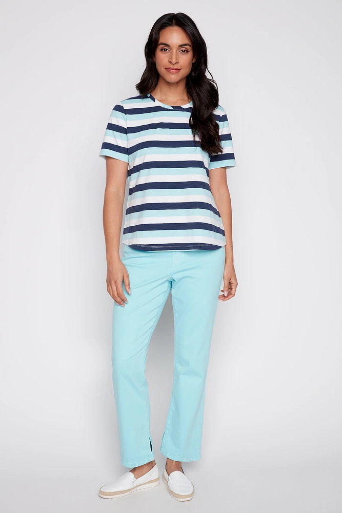 Short sleeve stripe t-shirt
