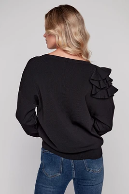 Shoulder bow detail sweater