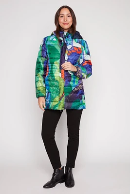 Horizontal quilt printed jacket