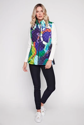 Diamond quilt printed vest