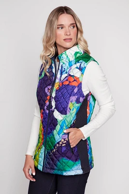 Diamond quilt printed vest