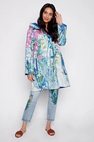 Reversible floral print raincoat