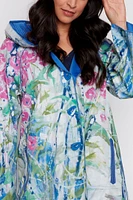 Reversible floral print raincoat