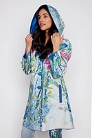 Reversible floral print raincoat