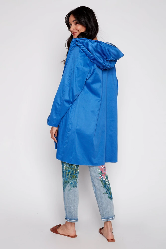 Reversible floral print raincoat