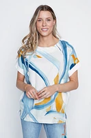 Le haut en lin mélangé à motif floral