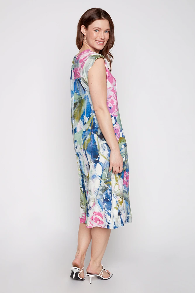 Floral design bamboo dress