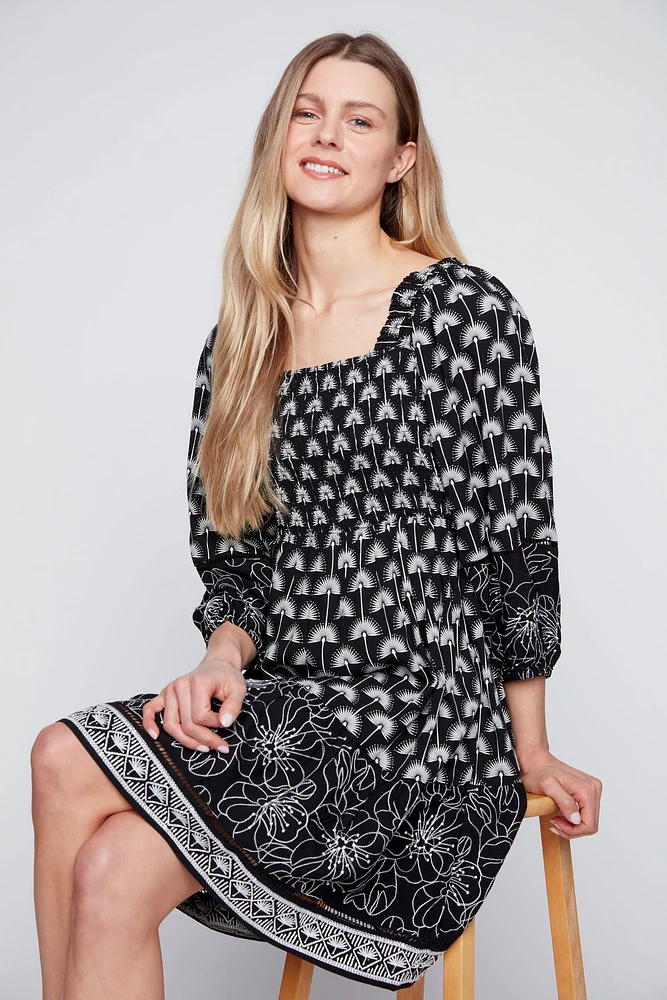 Embroidered convertible dress