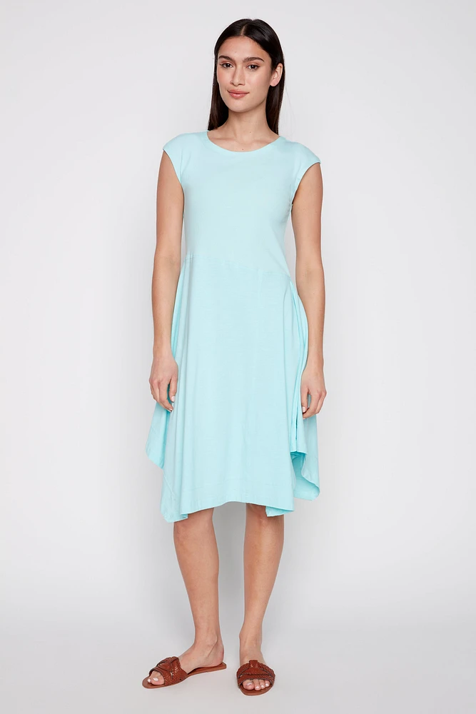 Asymmetric hem solid dress