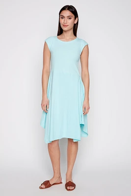 Asymmetric hem solid dress