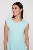 Asymmetric hem solid dress
