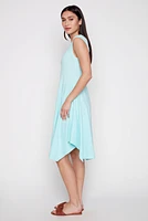Asymmetric hem solid dress