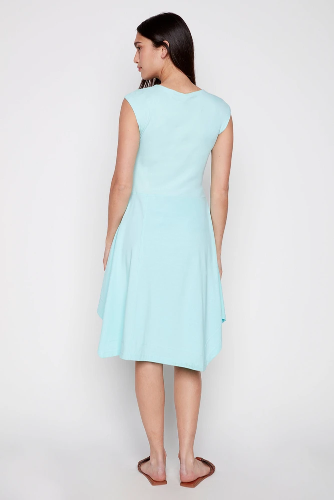 Asymmetric hem solid dress
