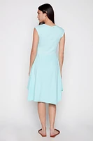 Asymmetric hem solid dress