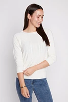 Cable link cotton blend sweater