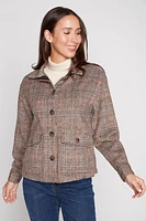 Plaid knit jacket