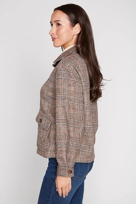 Plaid knit jacket