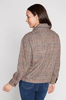 Plaid knit jacket