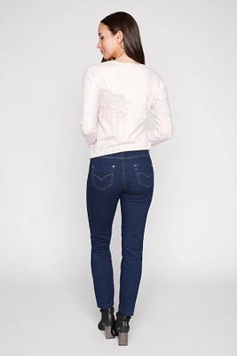 Five pocket straight leg jean