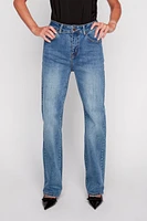 Straight leg cotton blend jean