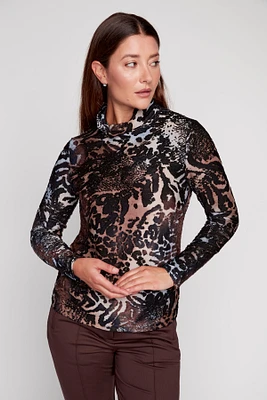 Animal design jacquard top