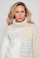 Aztec design wool blend sweater