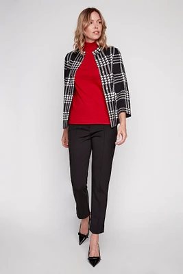 Plaid pattern cardigan