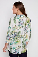 Floral pintuck blouse