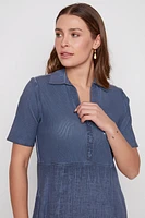 Washed linen polo dress