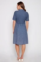 Washed linen polo dress
