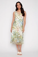 Printed a-line mesh dress
