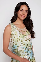 Printed a-line mesh dress