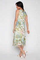 Printed a-line mesh dress