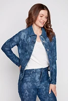 La veste en denim réversible fleurie