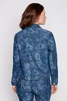 La veste en denim réversible fleurie