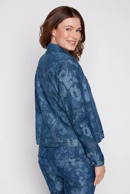 Floral reversible jean jacket