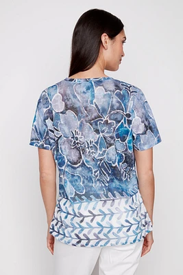 Burnout border print t-shirt