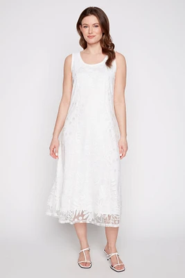 Solid a-line mesh dress
