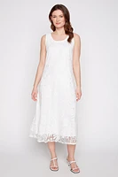 Solid a-line mesh dress
