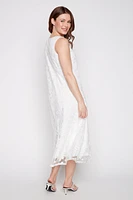 Solid a-line mesh dress