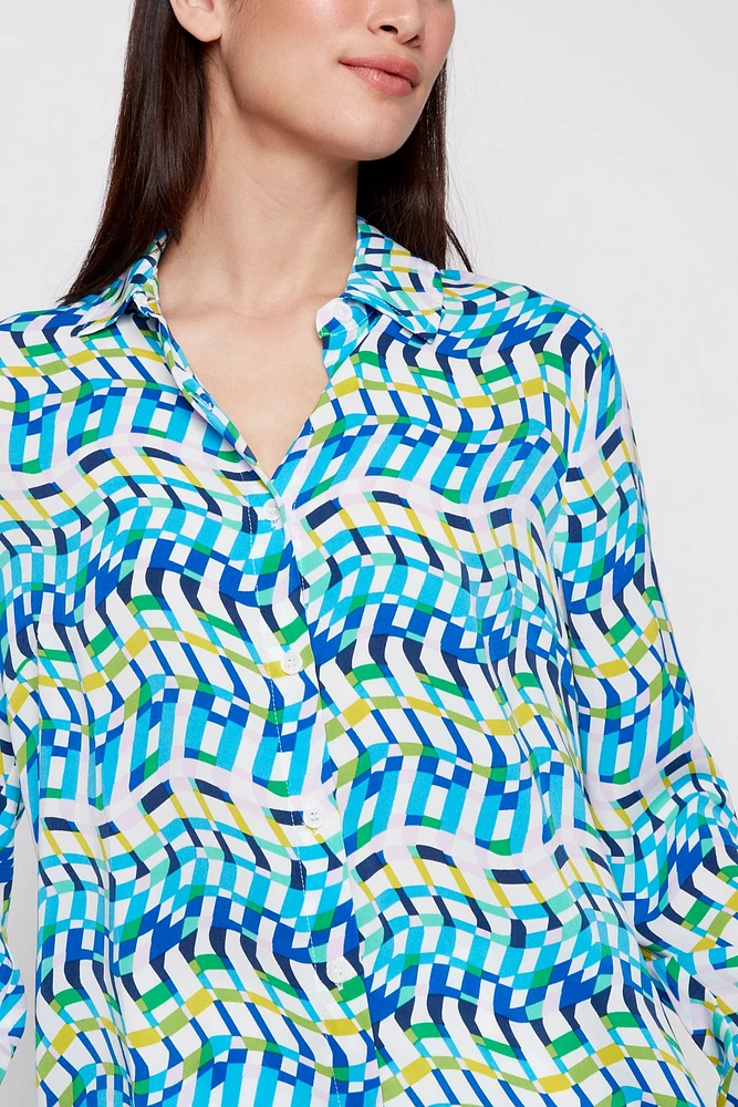 Printed chiffon blouse