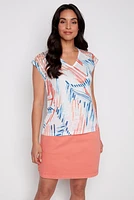 Lace combo printed top