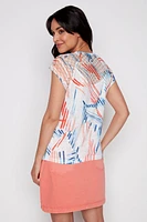 Lace combo printed top