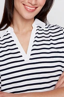 Striped cotton polo