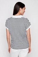 Striped cotton polo