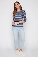 Stripe cotton t-shirt